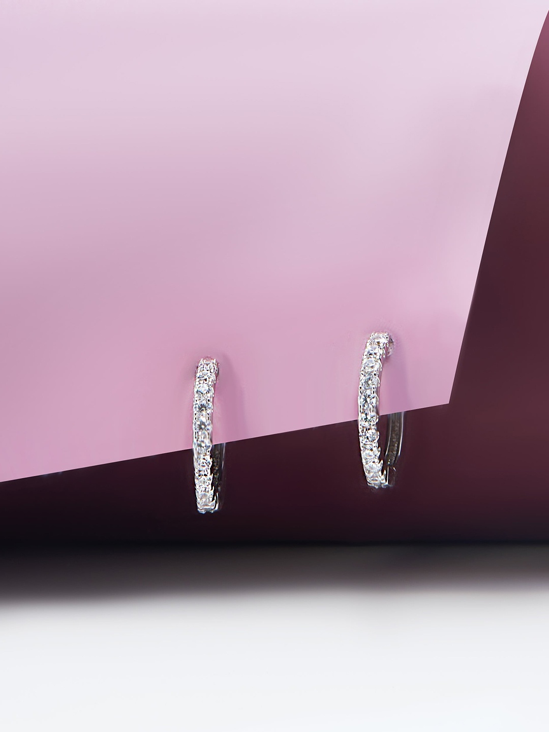 

AKSA Rhodium-Plated Floral Hoop Earrings, Silver