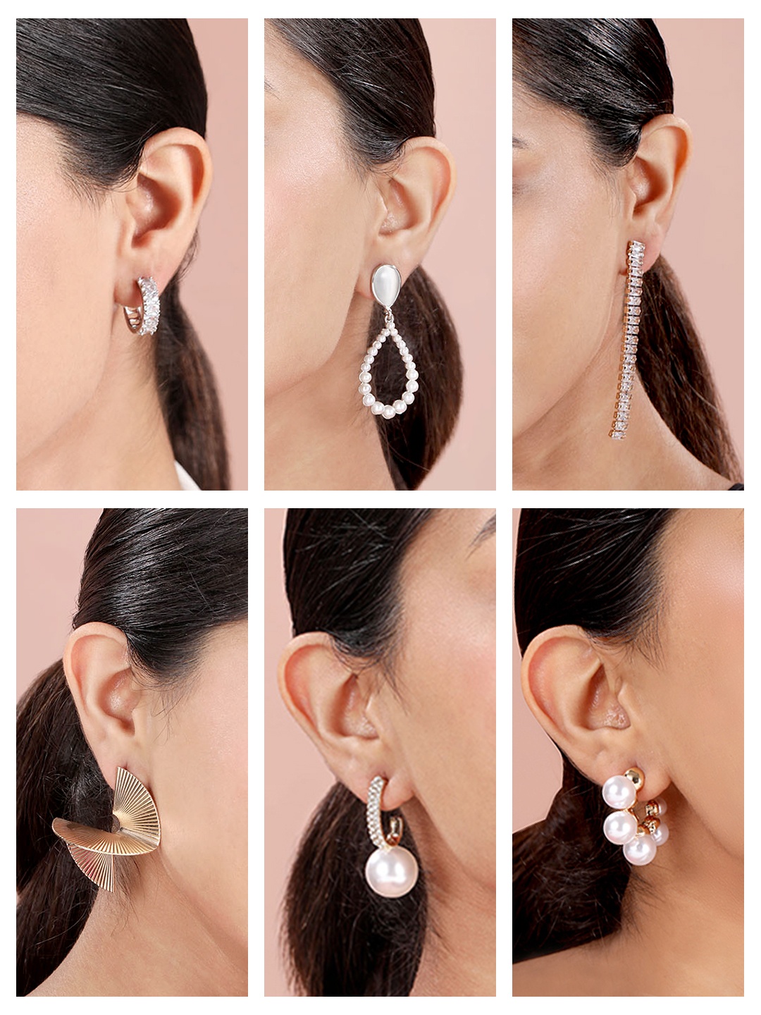 

XPNSV Set Of 6 Gold-Plated Contemporary Drop Earrings