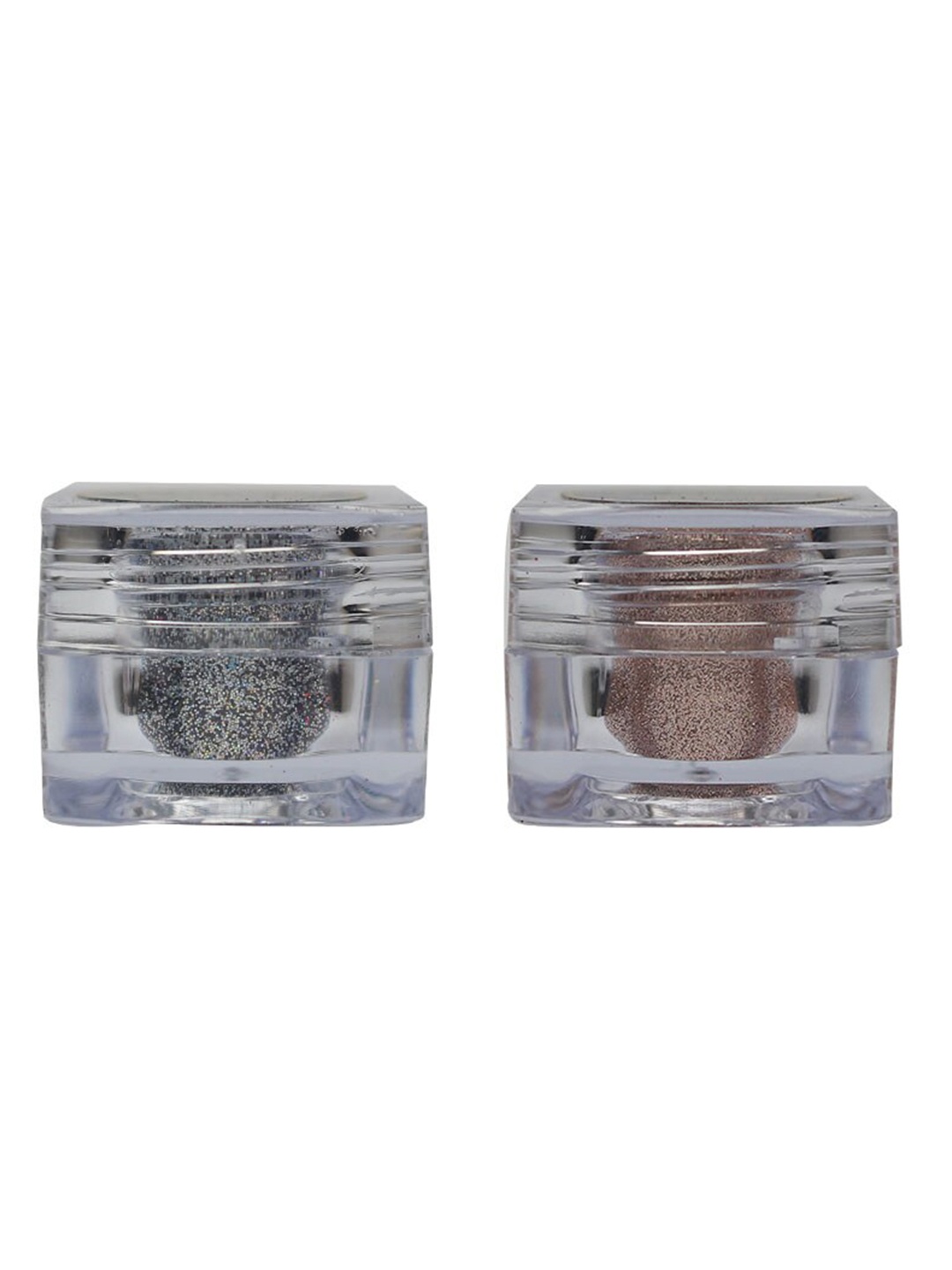 

Veoni BELLE Set Of 2 HD Holographic Loose Glitter Eyeshadow-Dark Starlit 14 & Rose Gold 17, Silver