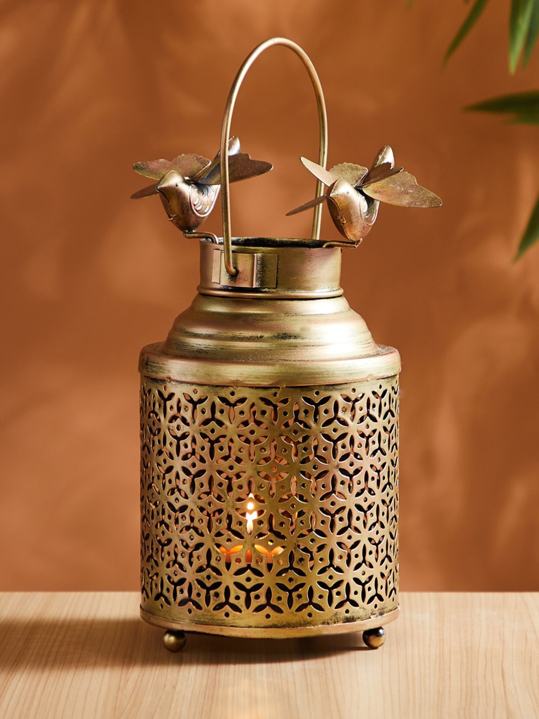 

Home Centre Metallic-Toned Metal Hanging Candle Holder, Gold