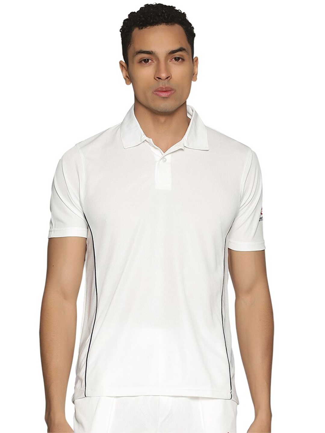 

Omtex Men White Polo Collar T-shirt