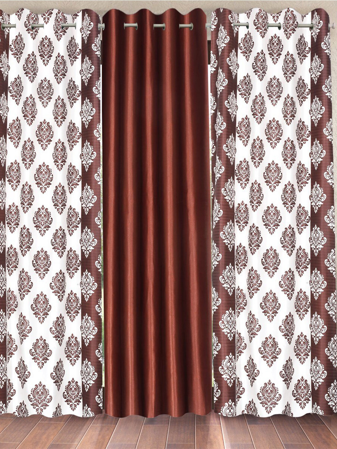 

Home Sizzler Brown & White 3 Pieces Ethnic Motifs Door Curtain