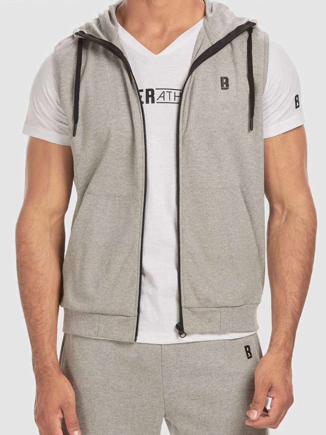 

Baller Athletik Sleeveless Hooded Cotton Sweatshirt, Grey