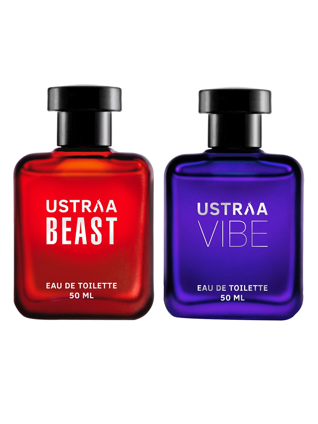 

Ustraa Set of Beast & Vibe Eau De Toilette - 50 ml each, Red