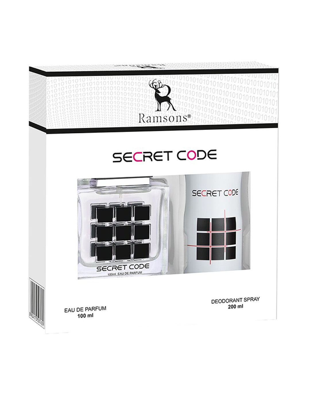 

Ramsons Set Of 2 Secret Code EDP + Body Spray Gift Pack - 100ml + 200ml, Black