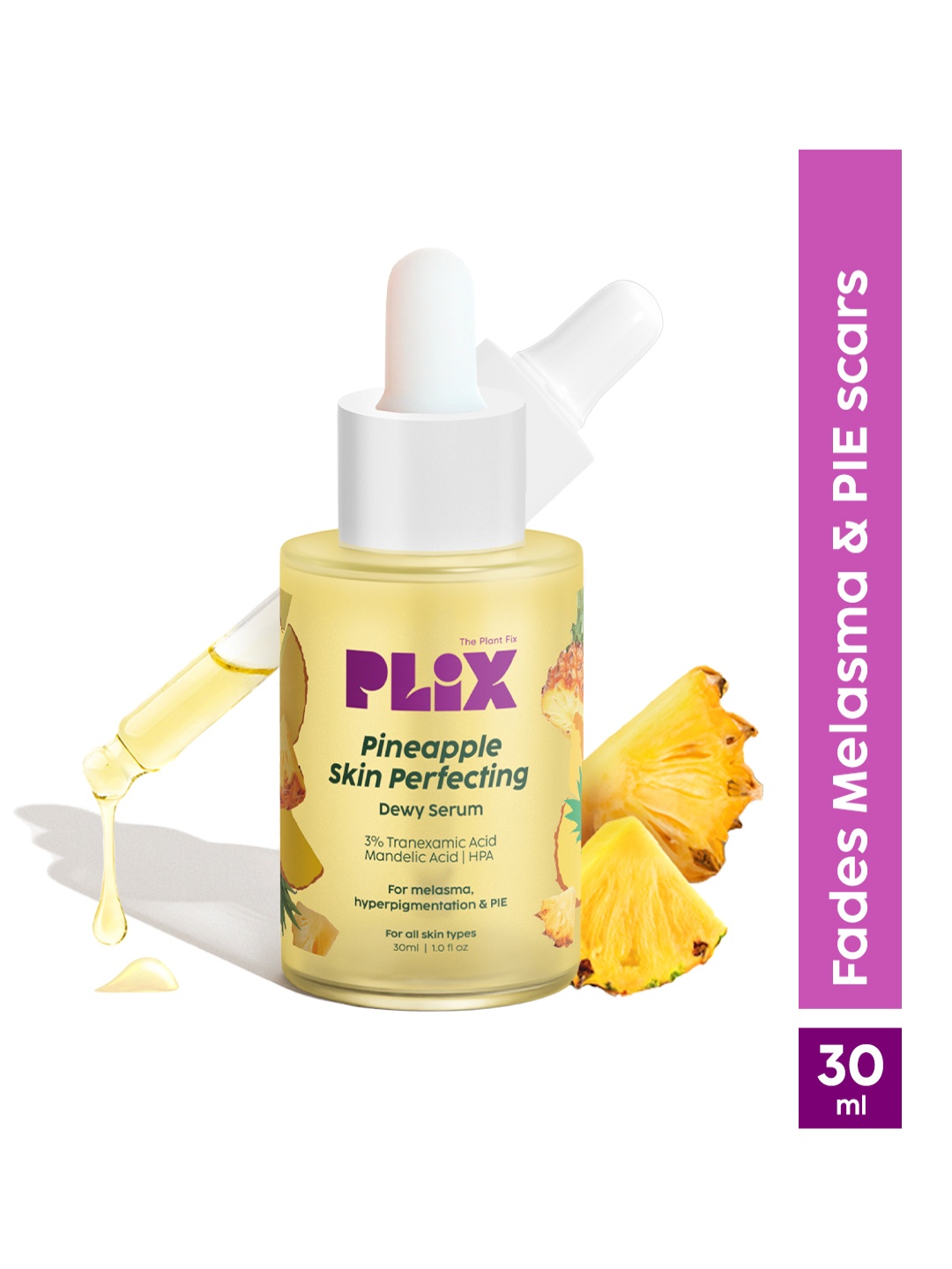 

PLIX THE PLANT FIX 3% Tranexamic Acid & Mandelic Acid Skin Perfecting Dewy Face Serum 30ml, Yellow