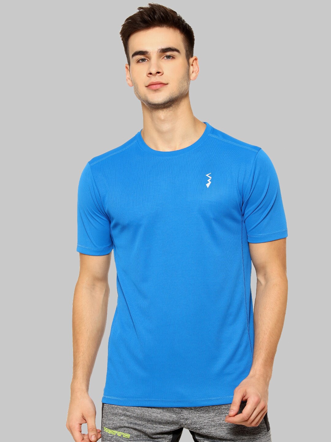 

Campus Sutra Blue Round Neck Short Sleeves Sports T-shirt