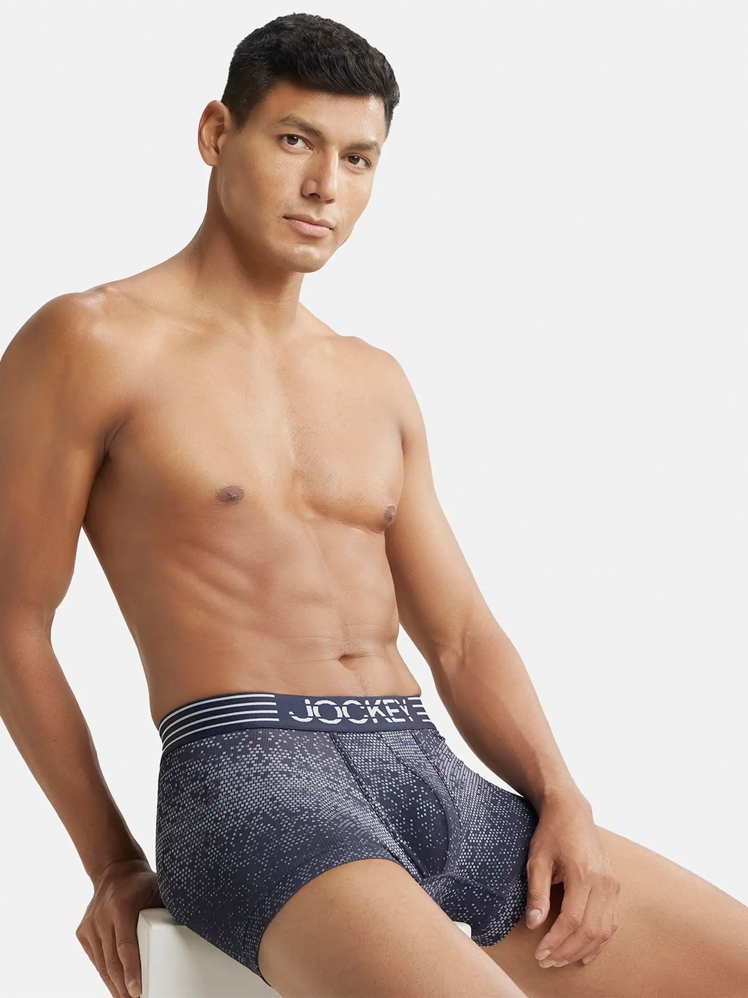 

Jockey Microfiber Printed Trunk with Breathable Mesh and Stay Dry Technology-MM08, Grey