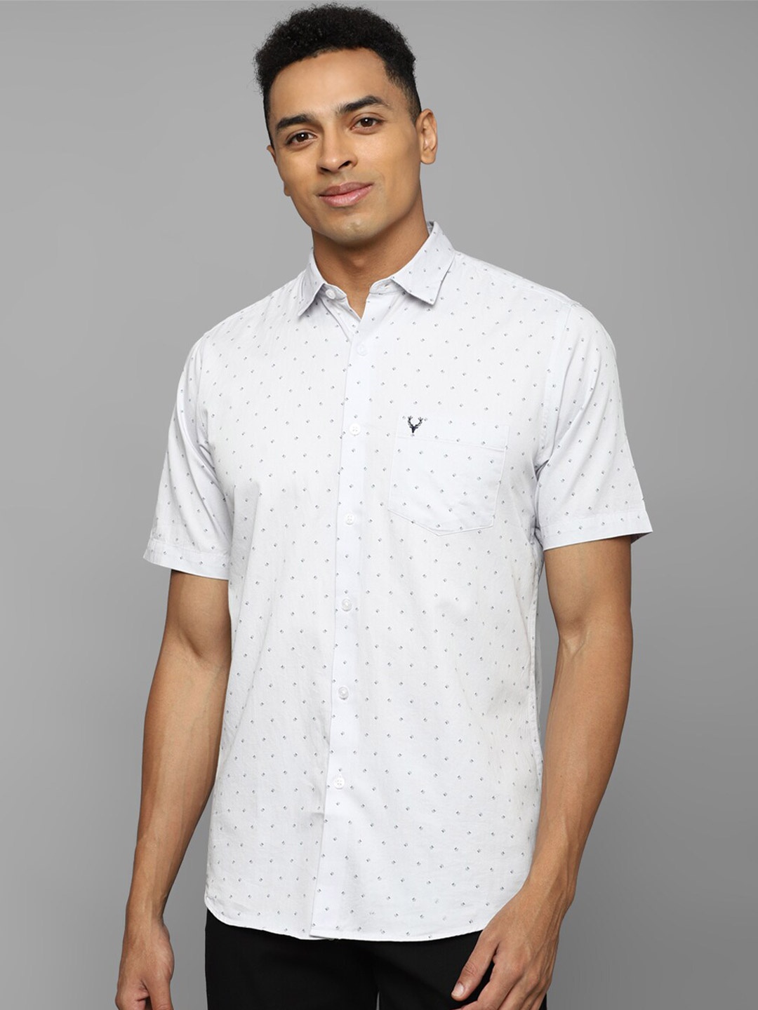 

Allen Solly Micro Ditsy Printed Slim Fit Cotton Casual Shirt, White