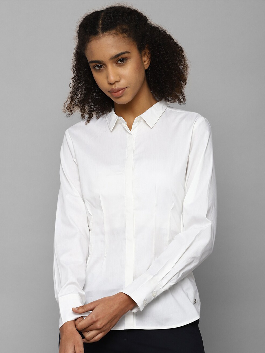

Allen Solly Woman Opaque Casual Shirt With Concealed Button Placket, White