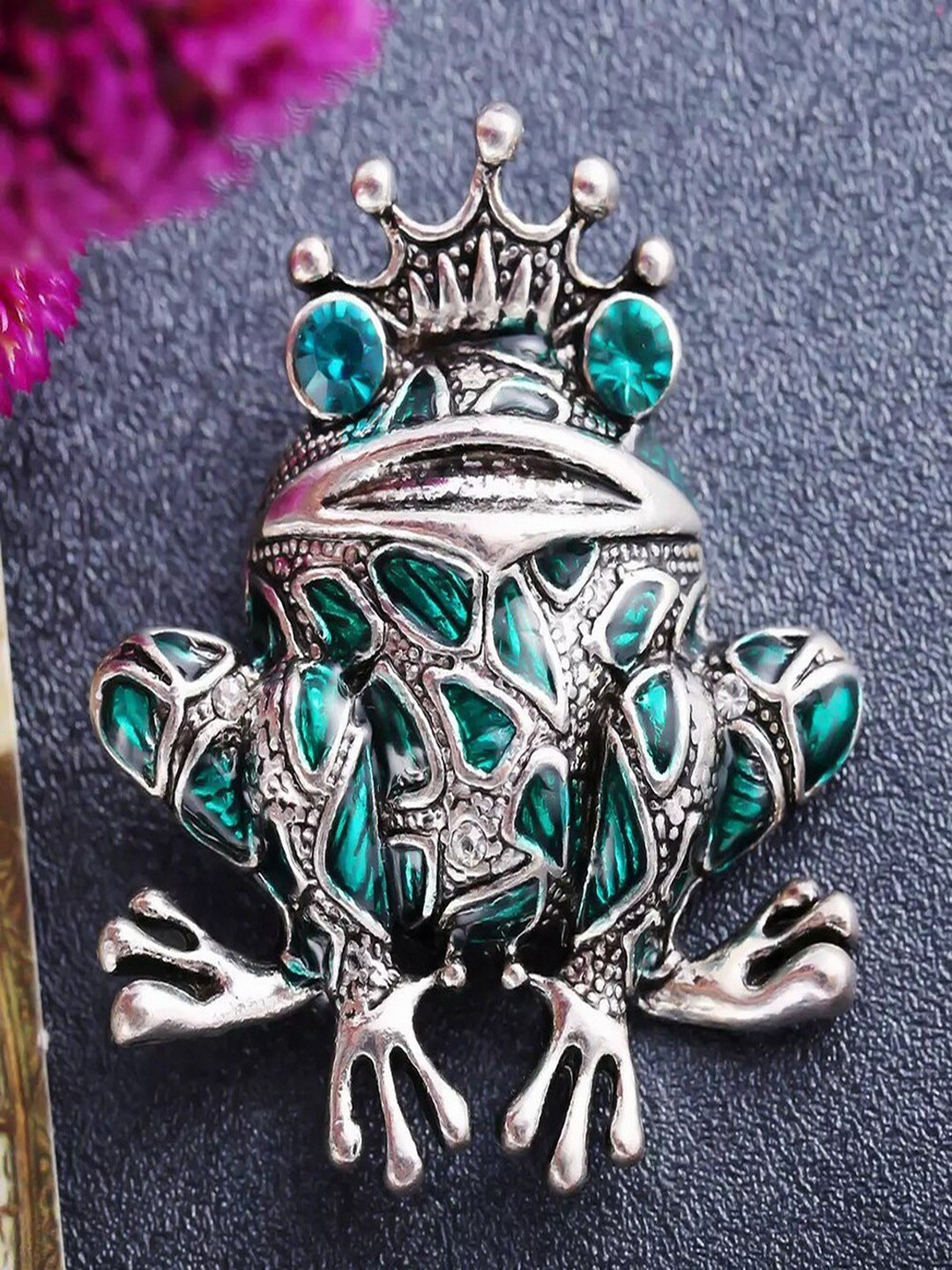 

UNIVERSITY TRENDZ Silver-Plated Frog Brooch