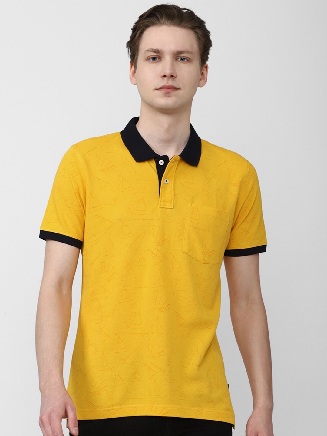 

Van Heusen Sport Polo Collar Short Sleeves Cotton T-shirt, Yellow