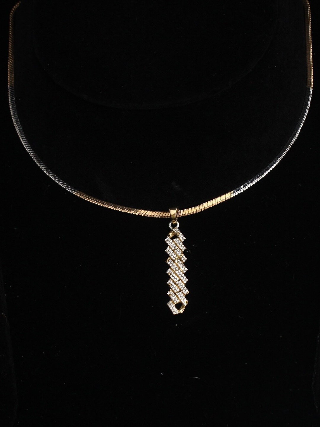

HIFLYER JEWELS 925 Sterling Silver Gold-Plated CZ Studded Pendant With Chain