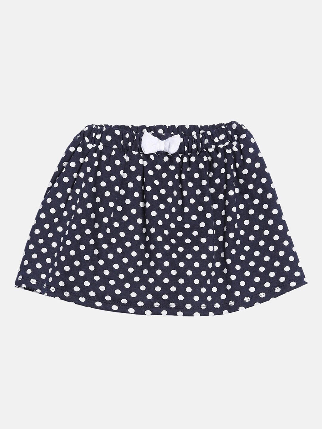 

Kryptic Girls Polka Dot Printed A-Line Skirt With Attached Shorts, Navy blue