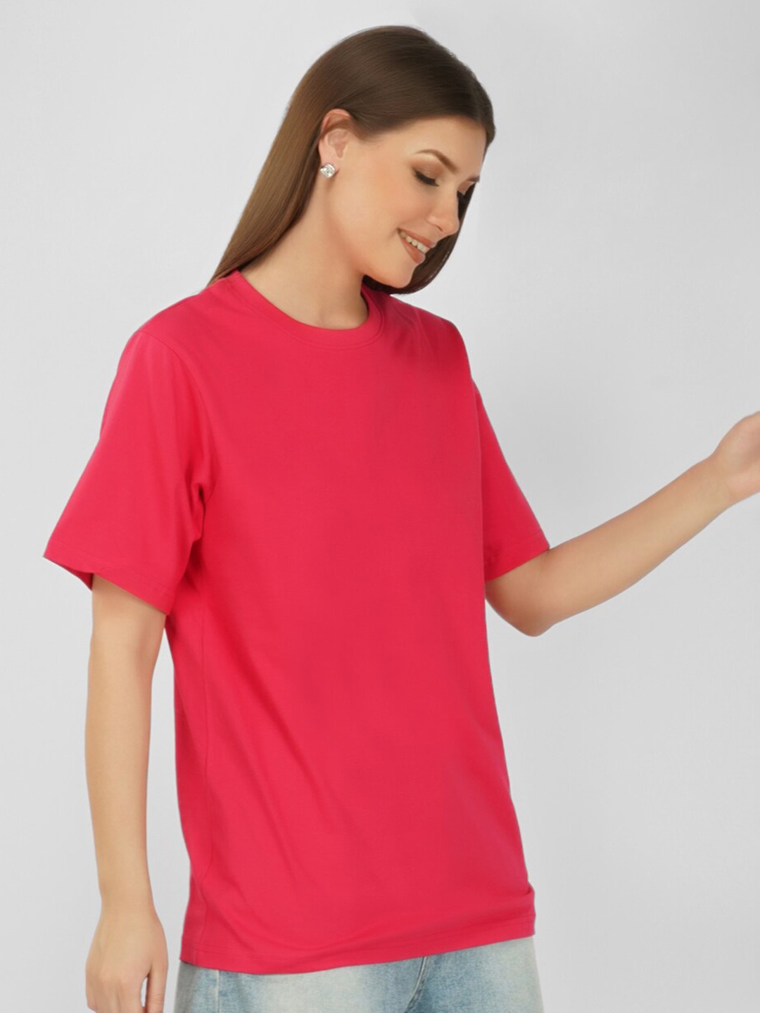 NUSYL Drop Shoulder Oversize T-shirt, Pink