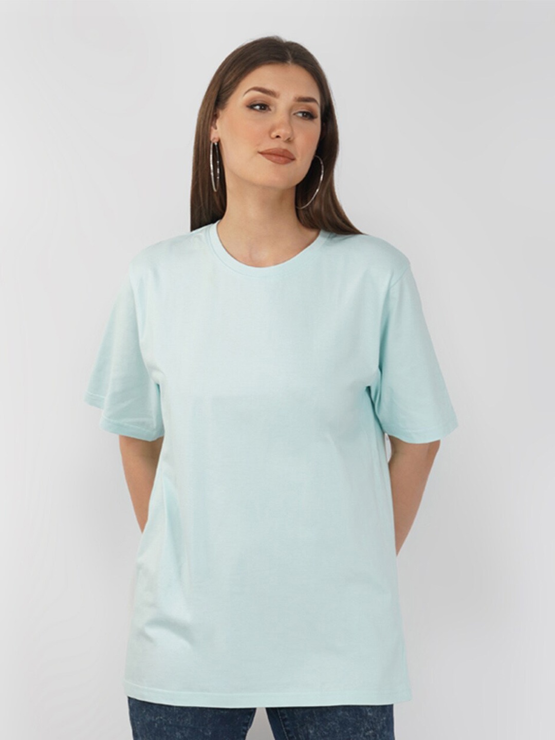 

NUSYL Drop Shoulder Oversize T-shirt, Blue