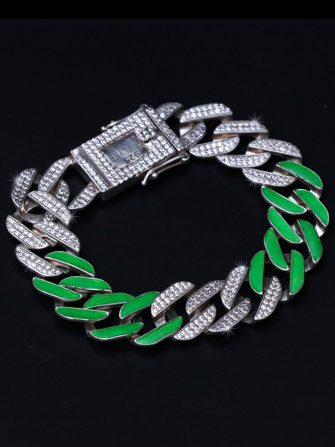 

HIFLYER JEWELS 925 Sterling Silver American Diamond Link Bracelet