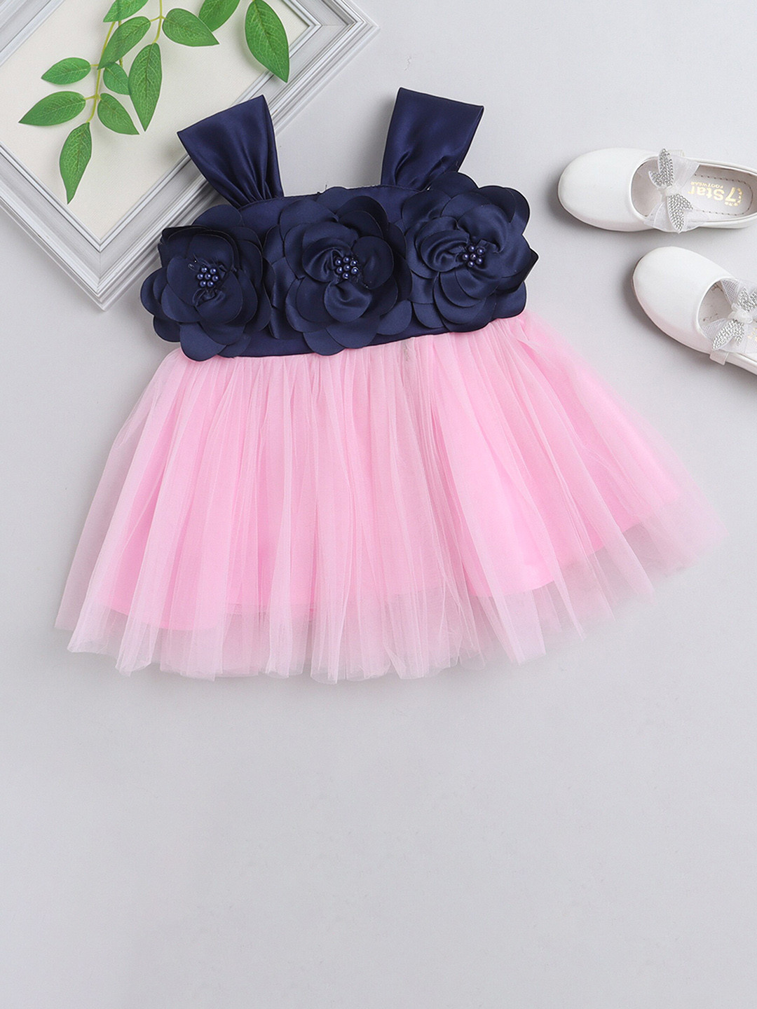 

MANY FROCKS & Girls Net Fit & Flare Dress, Blue
