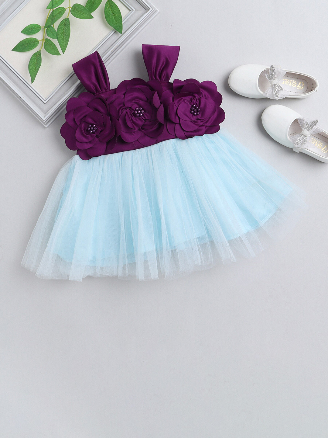 

MANY FROCKS & Girls Net Fit & Flare Dress, Purple