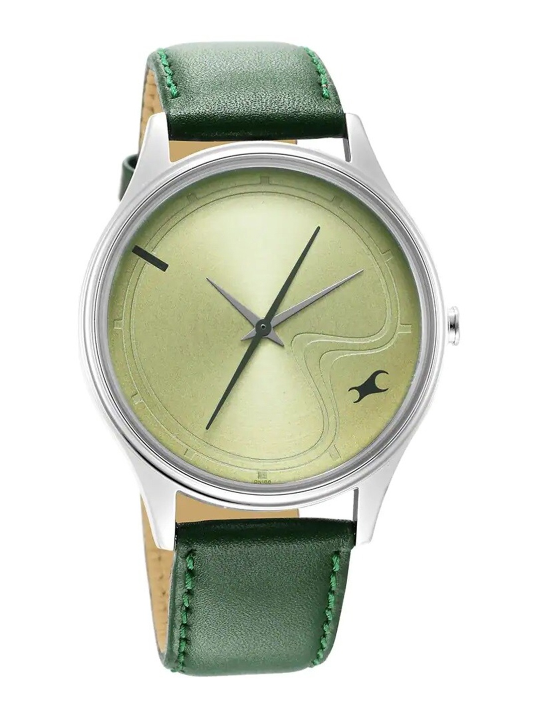 

Fastrack Men Brass Dial & Leather Straps Analogue Watch 3290SL02, Green