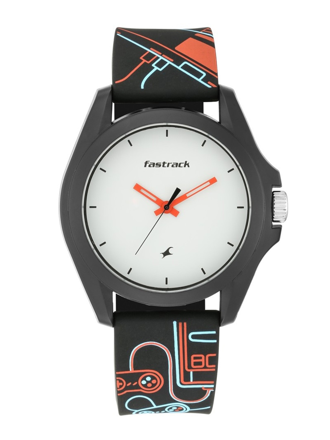 

Fastrack Round Dial & Straps Analogue Watch 68011PP01, Black