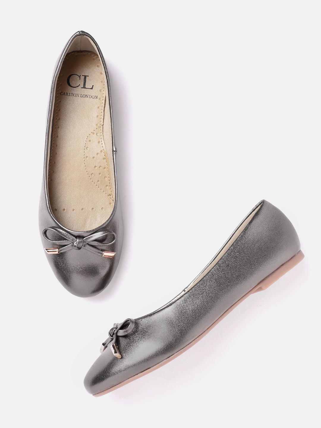 

Carlton London Women Ballerinas with Bow Detail, Metallic