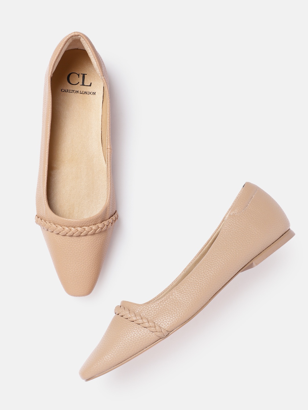 

Carlton London Women Ballerinas with Braided Detail, Beige