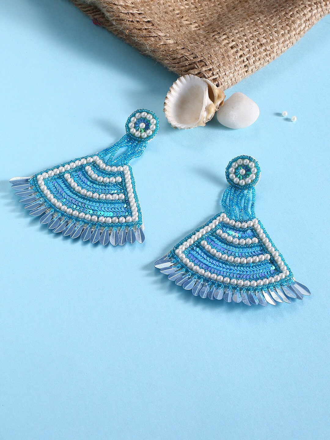 

justpeachy Contemporary Drop Earrings, Blue
