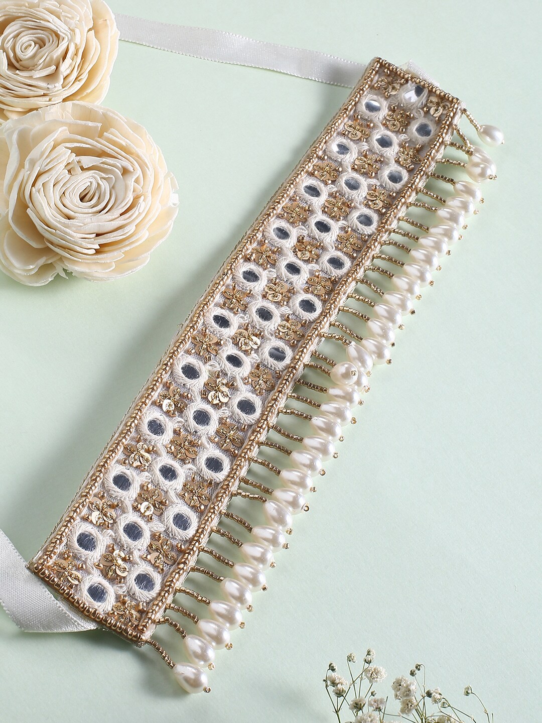 

justpeachy Beaded Choker Necklace, White