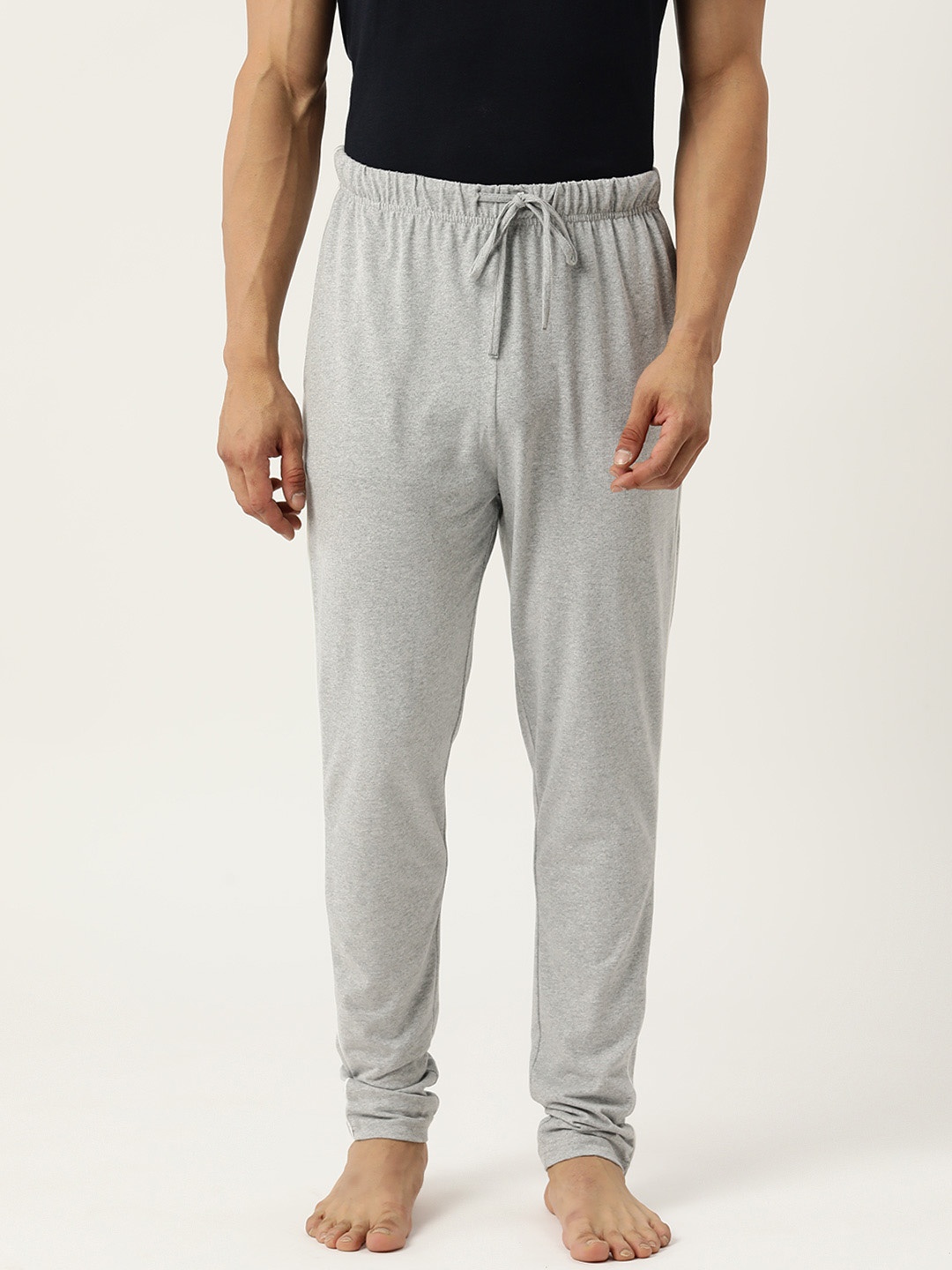 

ETC Men Solid Mid-Rise Lounge Pants, Grey