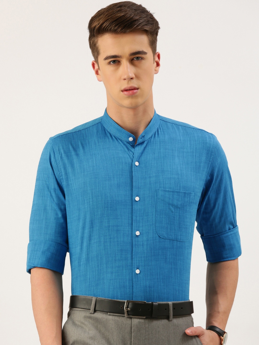 

Peter England Pure Cotton Slim Fit Formal Shirt, Blue