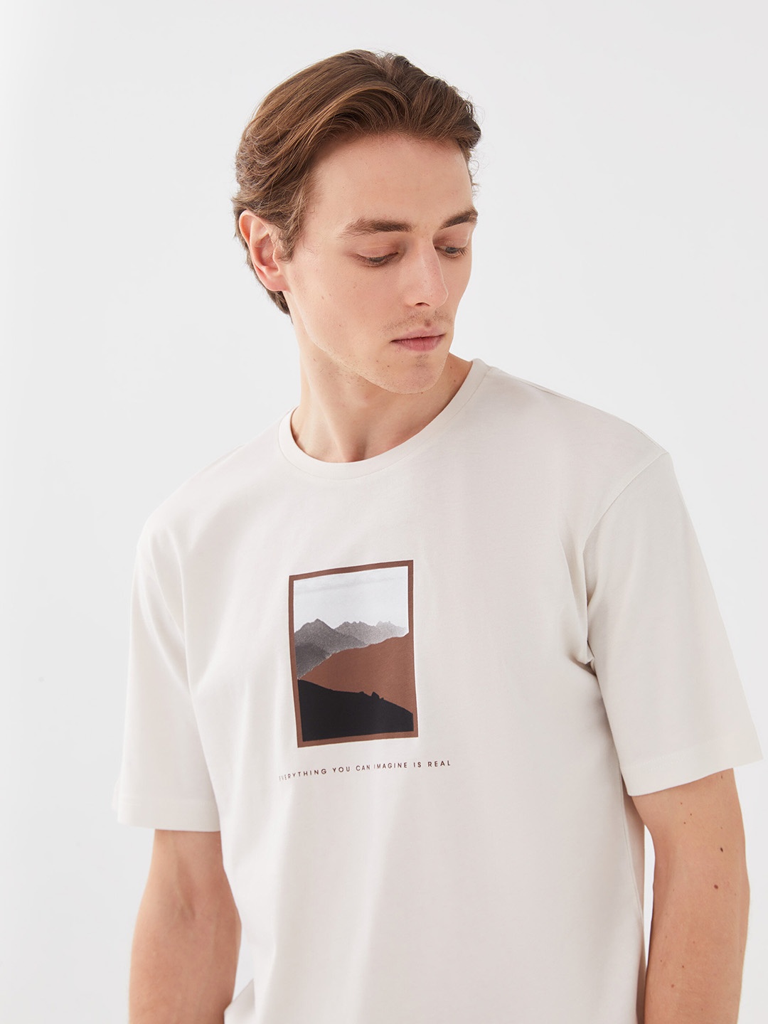 

LC Waikiki Graphic Printed Pure Cotton T-shirt, Cream