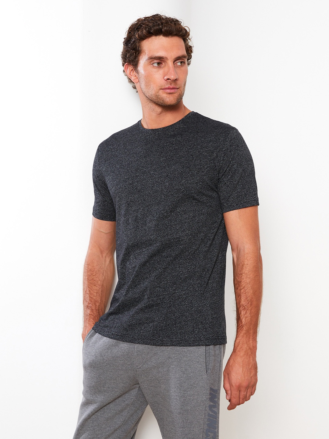 

LC Waikiki Textured Slim Fit T-shirt, Black