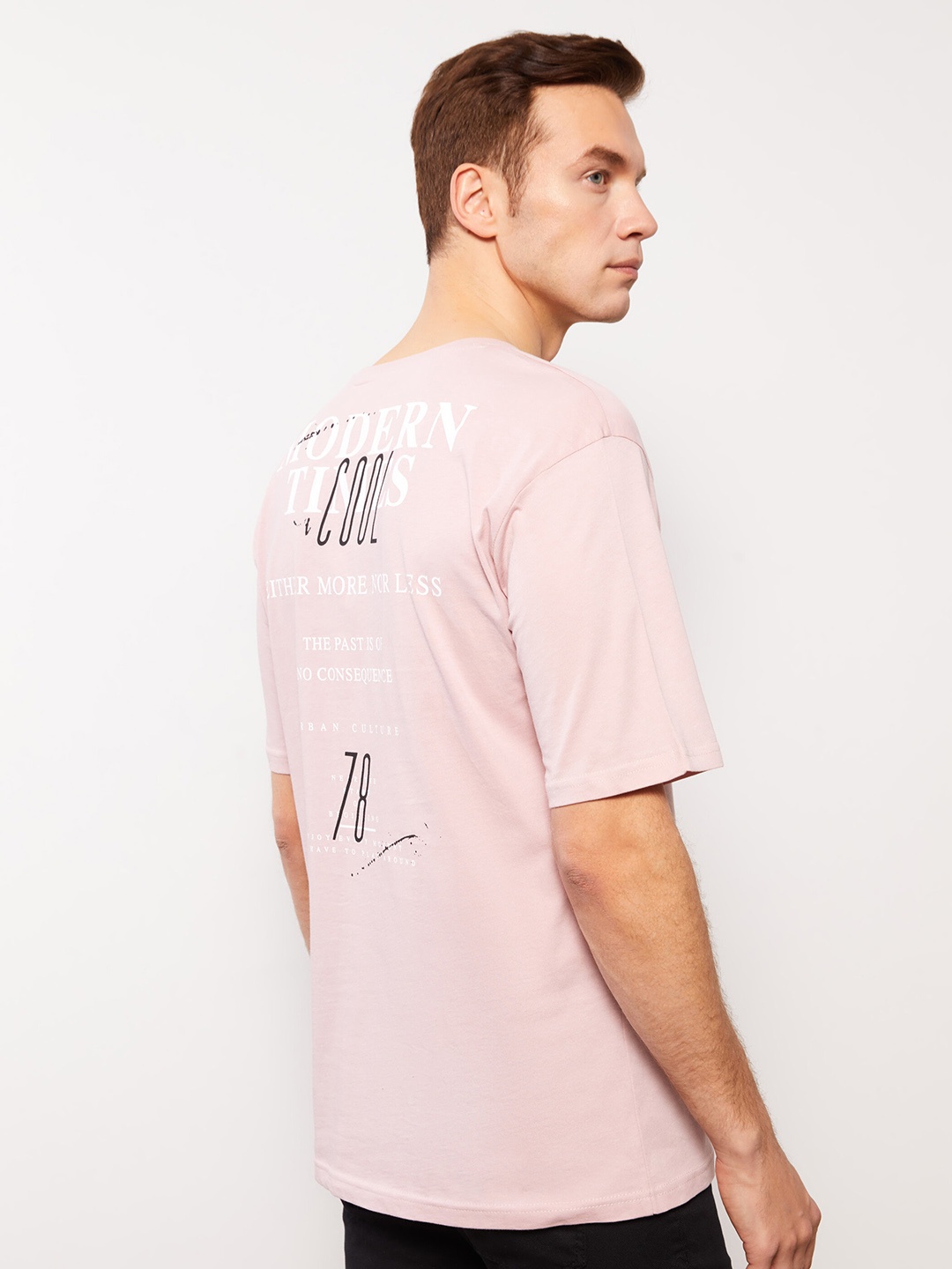 

LC Waikiki Typography Printed Pure Cotton T-shirt, Pink