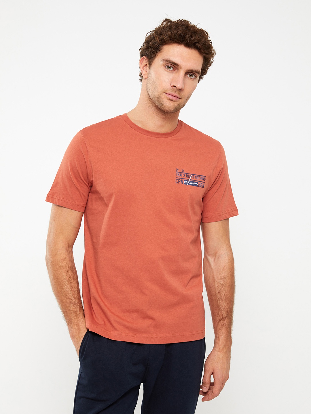 

LC Waikiki Printed Detail Pure Cotton T-shirt, Orange