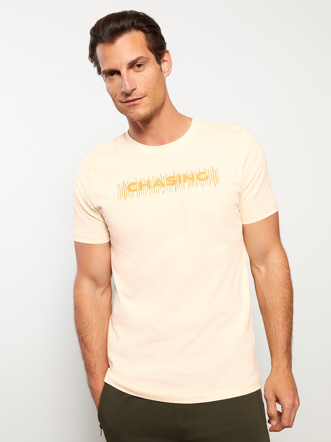 

LC Waikiki Typography Printed Pure Cotton T-shirt, Cream