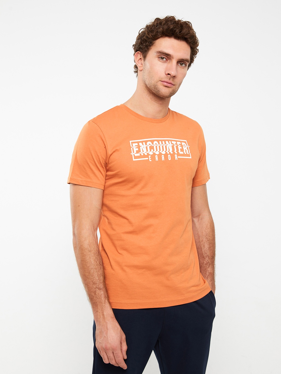 

LC Waikiki Typography Printed Pure Cotton T-shirt, Orange