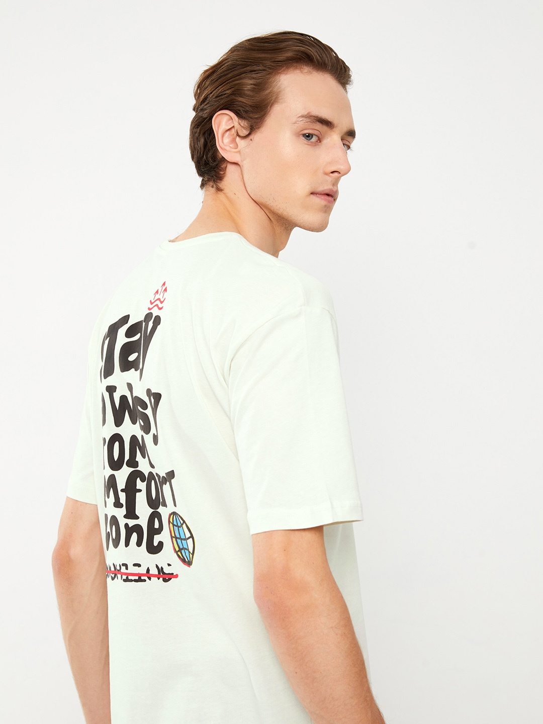 

LC Waikiki Typography Printed Pure Cotton T-shirt, White