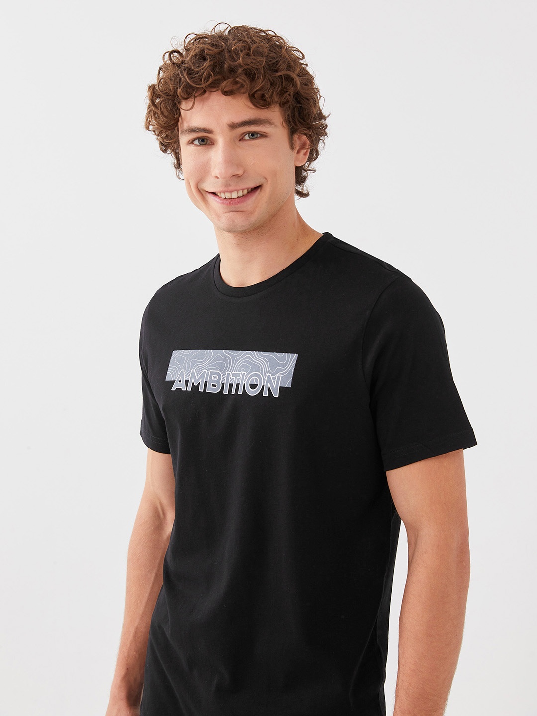 

LC Waikiki Typography Printed Pure Cotton T-shirt, Black