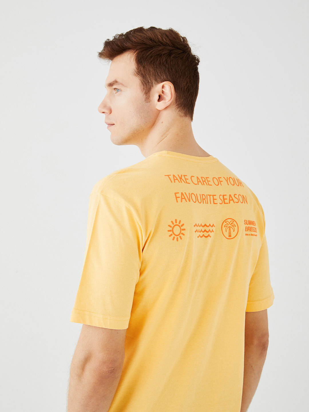 

LC Waikiki Typography Printed Pure Cotton T-shirt, Yellow