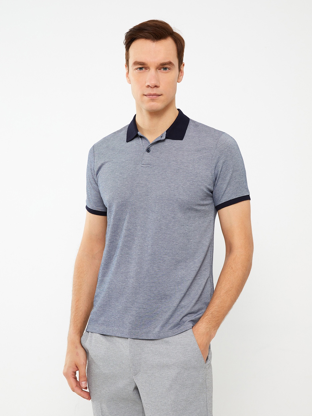 

LC Waikiki Polo Collar Slim Fit T-shirt, Navy blue