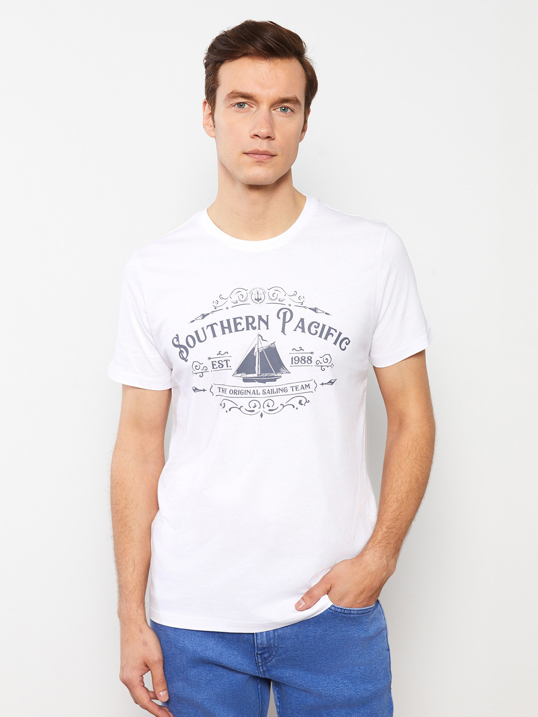 

LC Waikiki Typography Printed Pure Cotton T-shirt, White