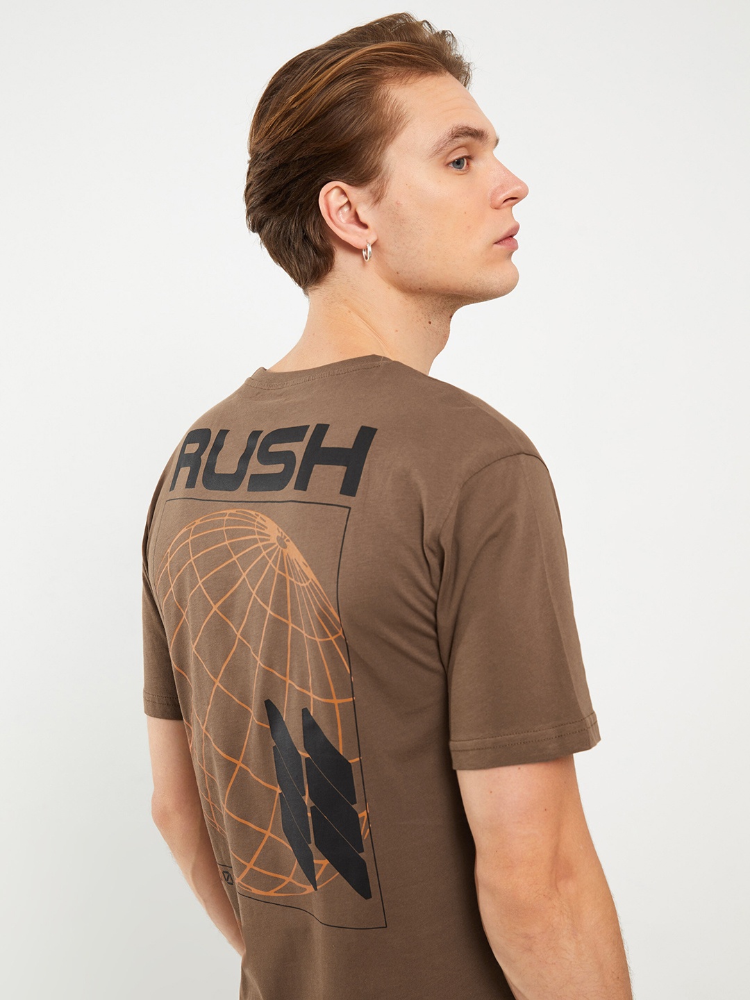 

LC Waikiki Graphic Printed Pure Cotton T-shirt, Brown