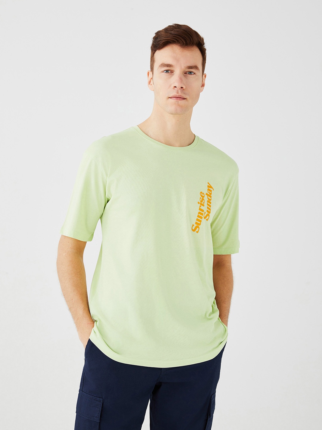 

LC Waikiki Printed Detail Pure Cotton T-shirt, Green