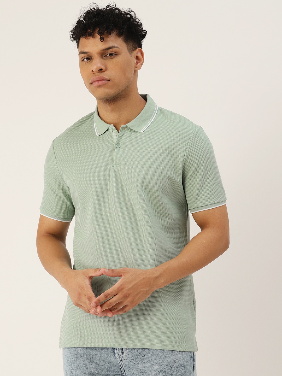 

LC Waikiki Men Regular Fit Polo Collar T-shirt, Green