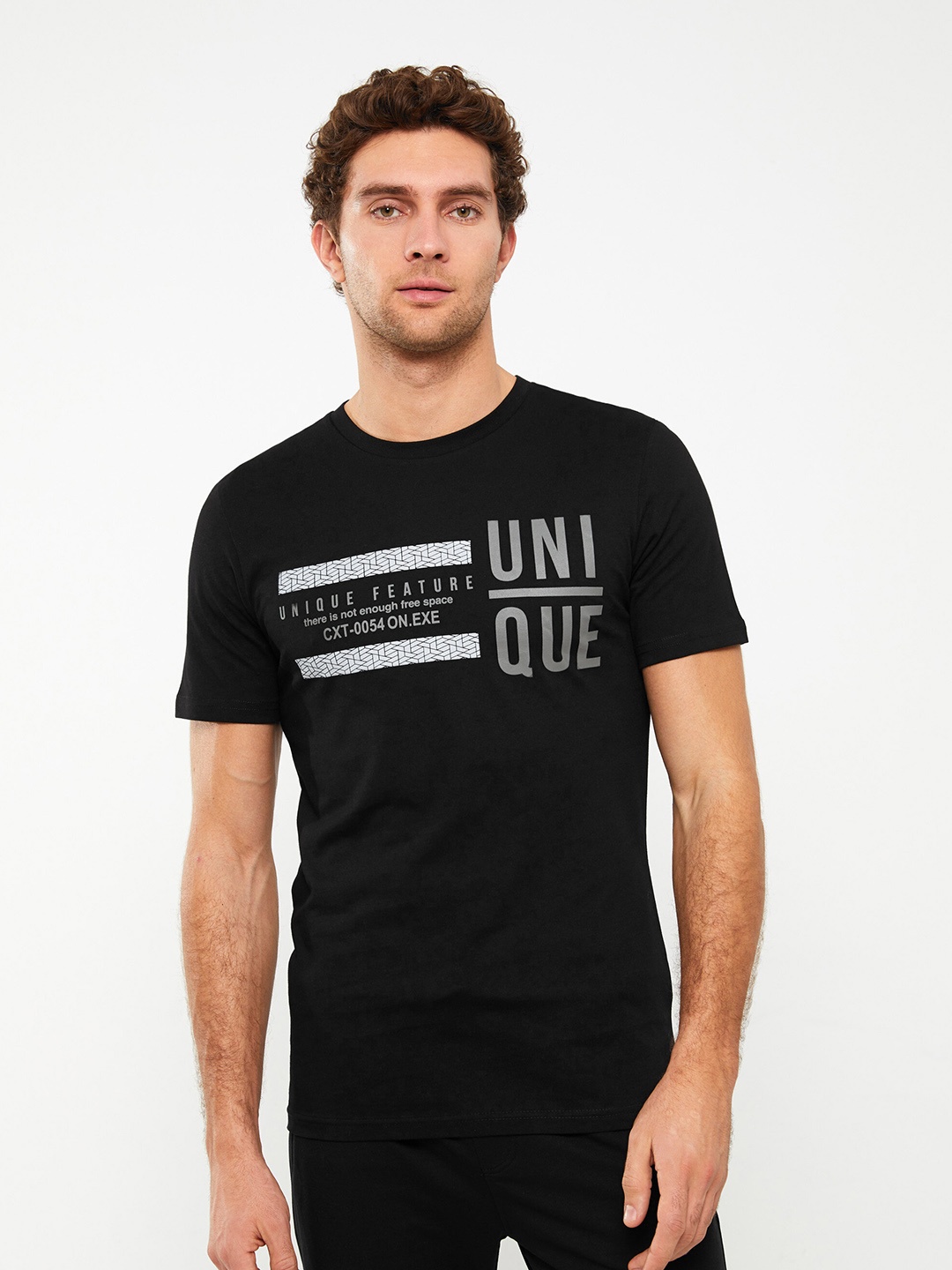 

LC Waikiki Typography Print Pure Cotton T-shirt, Black