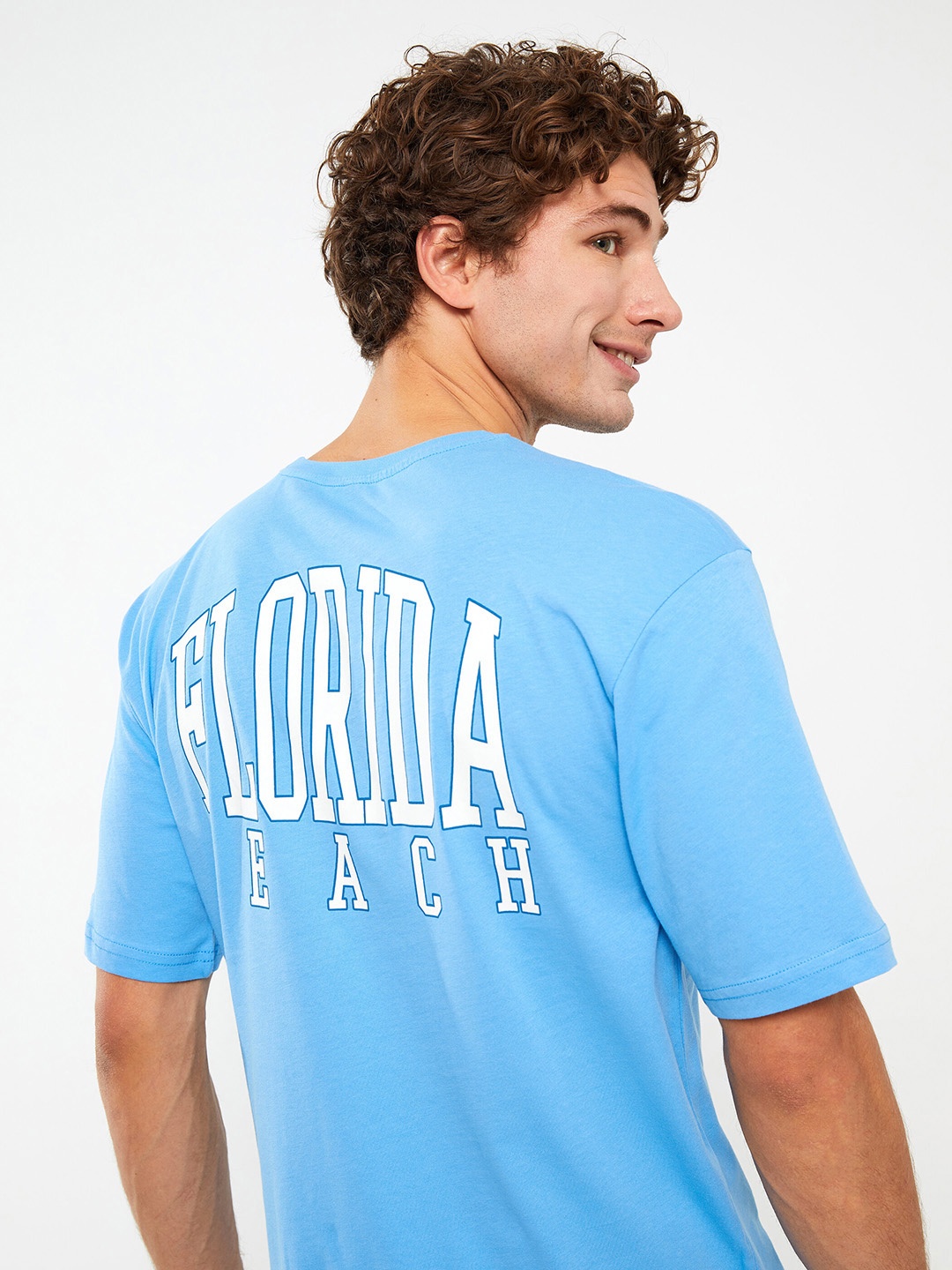 

LC Waikiki Printed Pure Cotton T-shirt, Blue