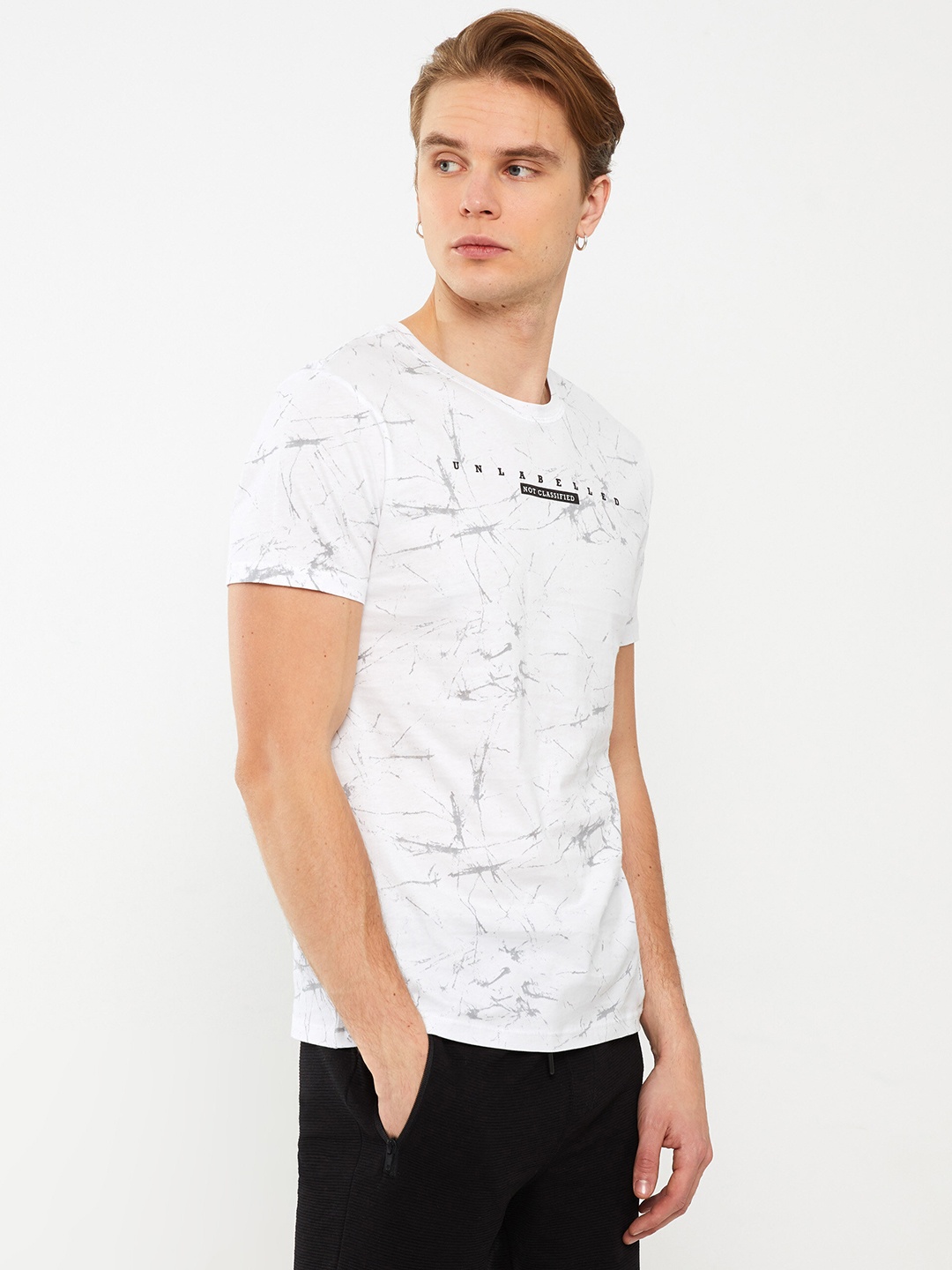 

LC Waikiki Printed Pure Cotton T-shirt, Off white