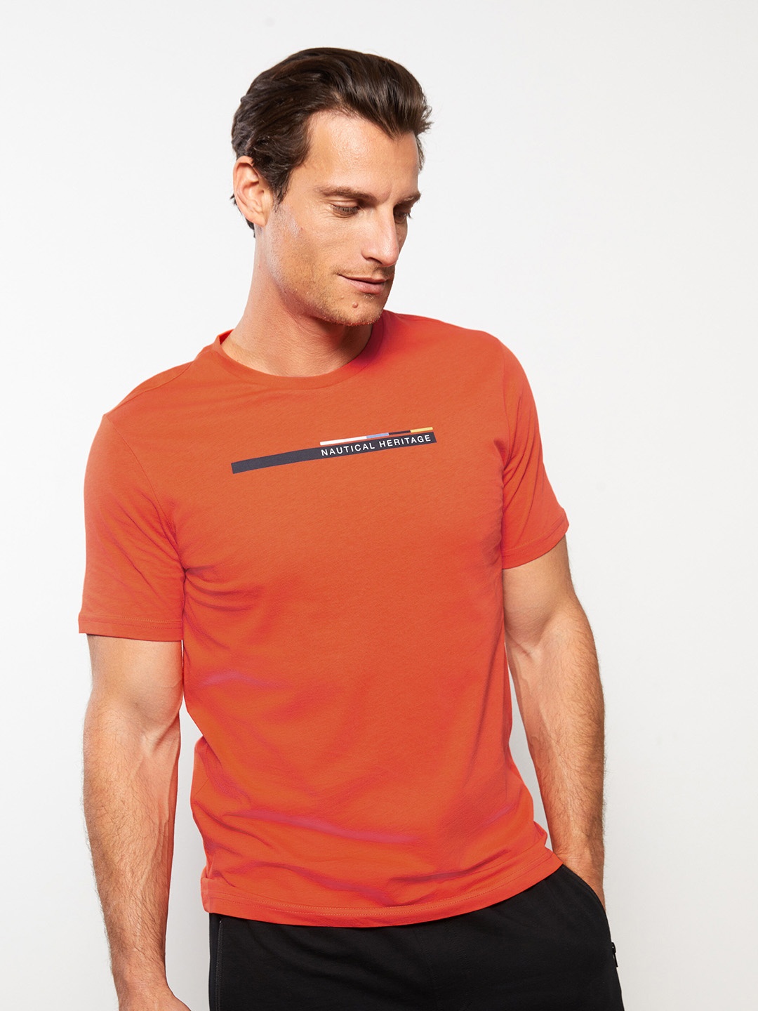

LC Waikiki Typography Printed Pure Cotton T-shirt, Orange