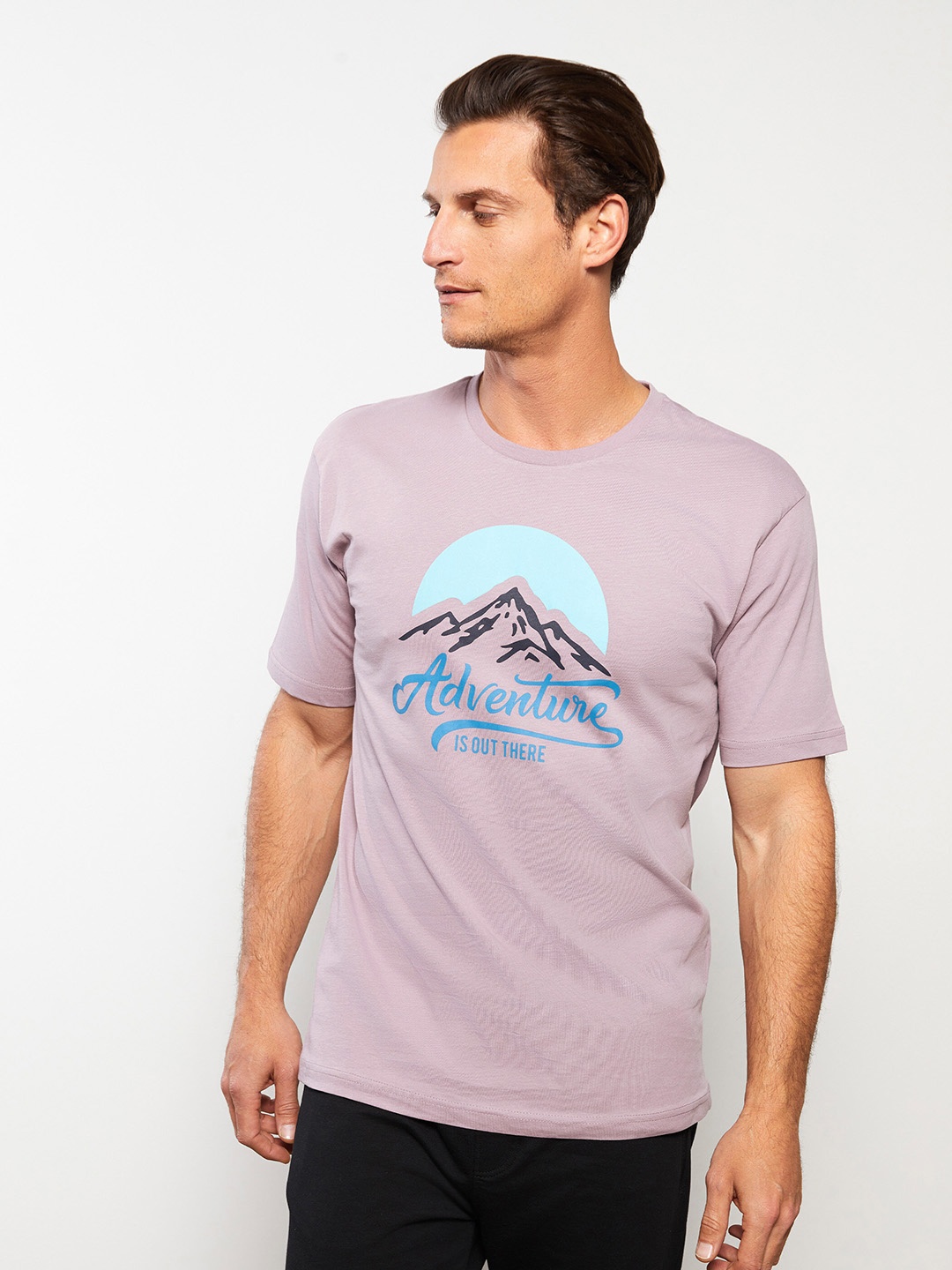 

LC Waikiki Graphic Printed Pure Cotton T-shirt, Lavender